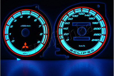 Mitsubishi Eclipse 2G светодиодные шкалы (циферблаты) на панель приборов - дизайн 3