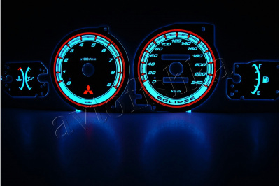 Mitsubishi Eclipse 2G светодиодные шкалы (циферблаты) на панель приборов - дизайн 3